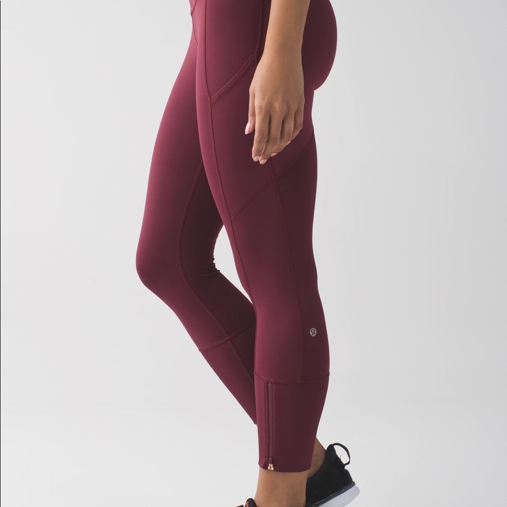 lululemon Rebel Runner Crop Wine Berry